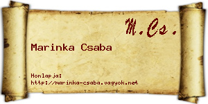 Marinka Csaba névjegykártya